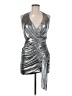 Superdown 100% Polyester Metallic Silver Cocktail Dress Size M - photo 1