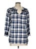 Talbots Blue 3/4 Sleeve Button-Down Shirt Size 12 - photo 1