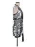 Superdown 100% Polyester Metallic Silver Cocktail Dress Size M - photo 4