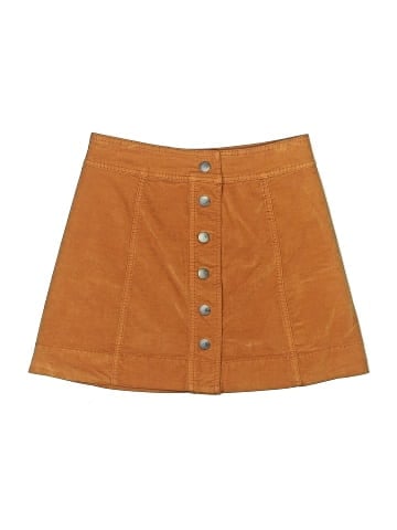Madewell Velveteen A-Line Mini Skirt: Button-Front Edition (view 1)