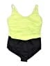 Miraclesuit Color Block Green One Piece Swimsuit Size 20 - photo 1