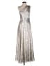 Betsy & Adam Metallic Silver Cocktail Dress Size 6 - photo 1