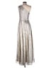 Betsy & Adam Metallic Silver Cocktail Dress Size 6 - photo 2