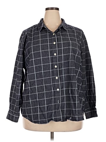 Per Se 3/4 Sleeve Button-Down Shirt (view 1)