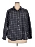 Per Se 100% Cotton Checkered-gingham Black 3/4 Sleeve Button-Down Shirt Size 3X - photo 1