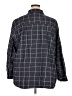 Per Se 100% Cotton Checkered-gingham Black 3/4 Sleeve Button-Down Shirt Size 3X - photo 2