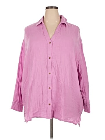 Old Navy 3/4 Sleeve Button-Down Shirt (view 1)