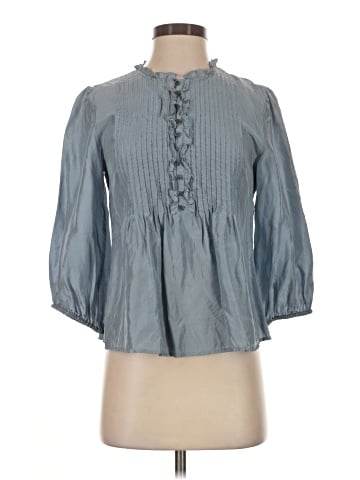 Garnet Hill 3/4 Sleeve Silk Top (view 1)