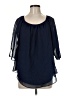 Travel Elements 100% Polyester Blue 3/4 Sleeve Blouse Size M - photo 1