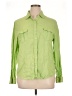 Talbots 100% Linen Green 3/4 Sleeve Button-Down Shirt Size XL - photo 1