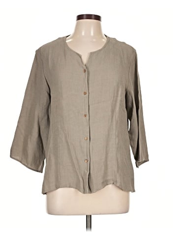 Eileen Fisher 3/4 Sleeve Button-Down Shirt (view 1)