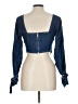 Pretty Damage Blue Long Sleeve Blouse Size L - photo 2