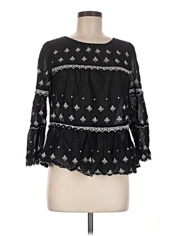Kaari Blue 3/4 Sleeve Blouse (view 1)
