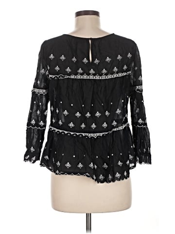 Kaari Blue 3/4 Sleeve Blouse (view 2)