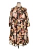 Torrid 100% Polyester Print Brown Casual Dress Size 1X Plus (1) - photo 1