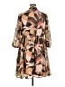 Torrid 100% Polyester Print Brown Casual Dress Size 1X Plus (1) - photo 2