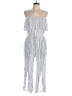 rue21 100% Rayon Stripes White Jumpsuit Size L - photo 1