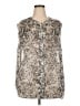 Apt. 9 100% Polyester Animal Print Silver Sleeveless Blouse Size 2X - photo 1
