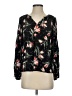 Rebecca Taylor 100% Silk Floral Black Long Sleeve Blouse Size 4 - photo 1