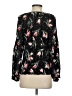 Rebecca Taylor 100% Silk Floral Black Long Sleeve Blouse Size 4 - photo 2