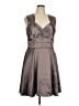 Robbie Bee Metallic Gray Cocktail Dress Size 16 - photo 1