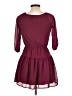 Ella Moss 100% Polyester Solid Burgundy Casual Dress Size 12 - photo 2