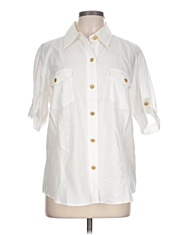 Marina Rinaldi 3/4 Sleeve Button-Down Shirt (view 1)