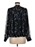 Aqua 100% Polyester Floral Black Long Sleeve Blouse Size M - photo 2