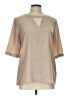 Harper and Gray 100% Polyester Tan Short Sleeve Blouse Size L - photo 1