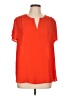 Pleione Orange Short Sleeve Blouse Size L - photo 1