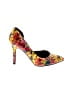 Brash Floral Yellow Heels Size 5 - photo 1