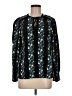 Talbots 100% Rayon Floral Black Long Sleeve Blouse Size Med Petite - photo 1