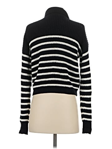 Madewell Ribbed Polo Cardigan Sweater in Stripe (view 2)
