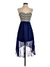 Trixie 100% Polyester Chevron-herringbone Blue Cocktail Dress Size S - photo 1