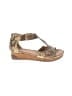 Adrienne Vittadini 100% Leather Gold Wedges Size 9 - photo 1