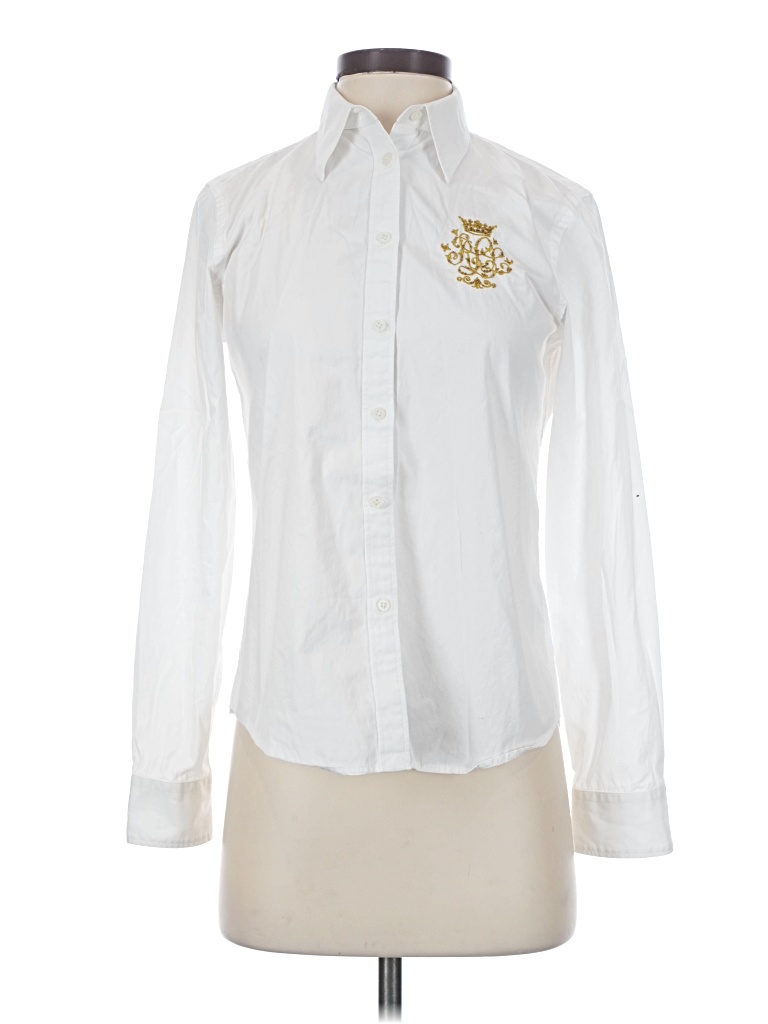 Pre-owned Polo Ralph Lauren Long Sleeve Button Down Shirt In White