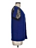 Karina Grimaldi Solid Blue Short Sleeve Blouse Size M - photo 4