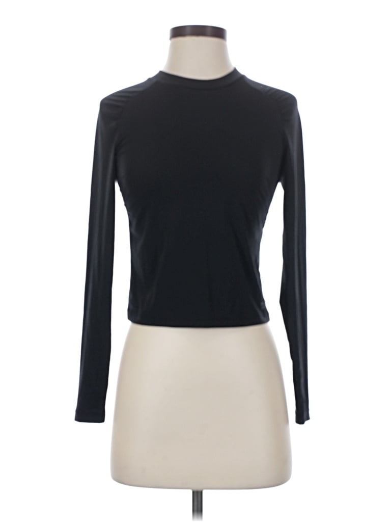 Pre-owned Free Fly Long Sleeve Turtleneck In Black