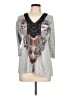 One World Gray 3/4 Sleeve Top Size L - photo 1