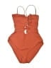 Becca Solid Orange One Piece Swimsuit Size M - photo 1