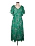 Dana Buchman 100% Polyester Paisley Green Casual Dress Size L - photo 1