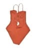 Becca Solid Orange One Piece Swimsuit Size M - photo 2