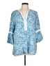 Lilly Pulitzer 100% Rayon Blue 3/4 Sleeve Blouse Size L - photo 1
