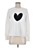 Ann Taylor LOFT Hearts White Pullover Sweater Size Med Petite - photo 1