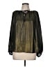 Jennifer Lopez 100% Polyester Metallic Gold Long Sleeve Blouse Size M - photo 1