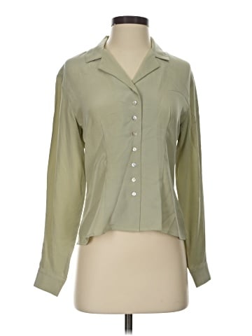 Petite Sophisticate Long Sleeve Silk Top (view 1)