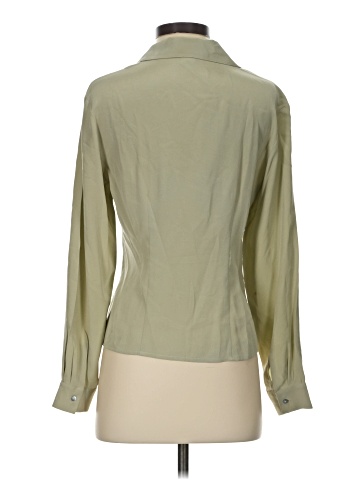 Petite Sophisticate Long Sleeve Silk Top (view 2)