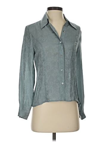 Petite Sophisticate Long Sleeve Silk Top (view 1)
