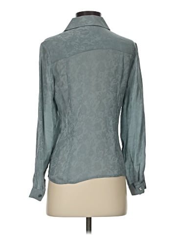 Petite Sophisticate Long Sleeve Silk Top (view 2)
