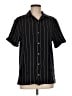Zara Stripes Black Short Sleeve Button-Down Shirt Size M - photo 1
